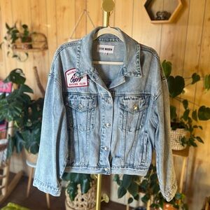 Steve Madden Western Fringe Oversized Denim Jacket